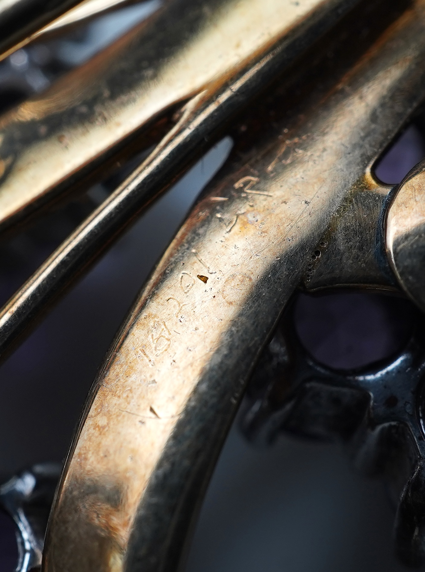 A Retro amethyst and diamond brooch, circa 1956